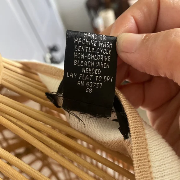 Women's STUDIO Tan Cream Striped Short Sleeve Cardigan M - Picture 4 of 4